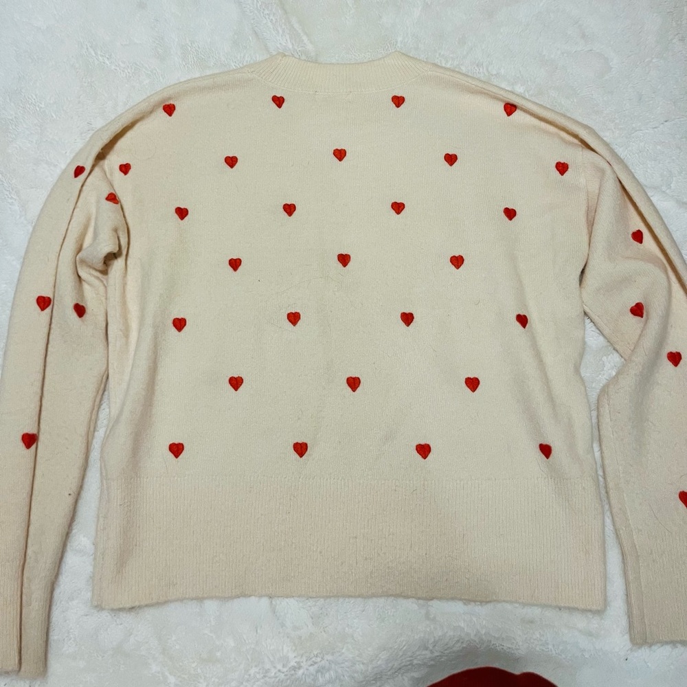 Heart Patterned Cream Sweater - Picture 3 of 3